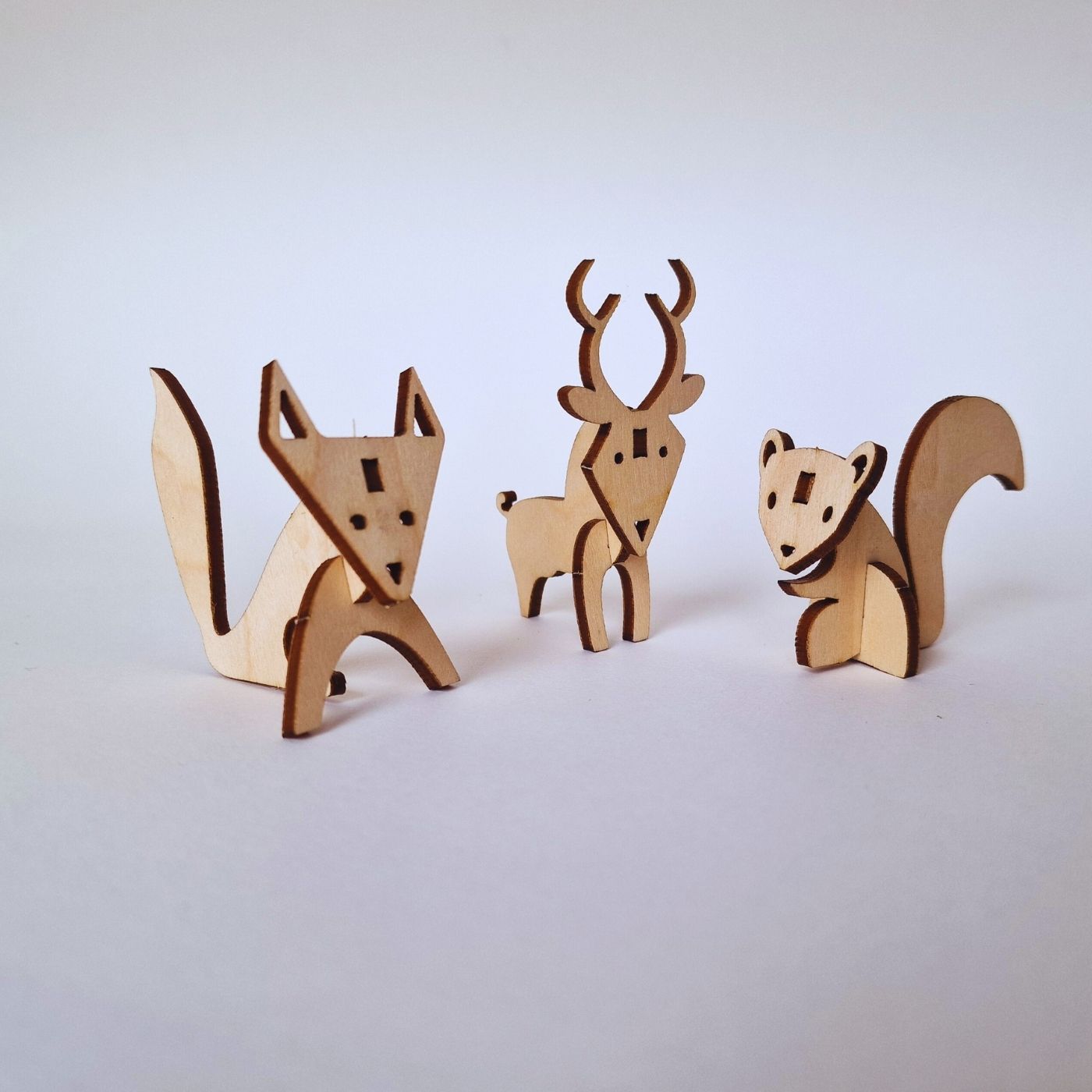 Irish animals - set of 3 - fox, deer, squirrel