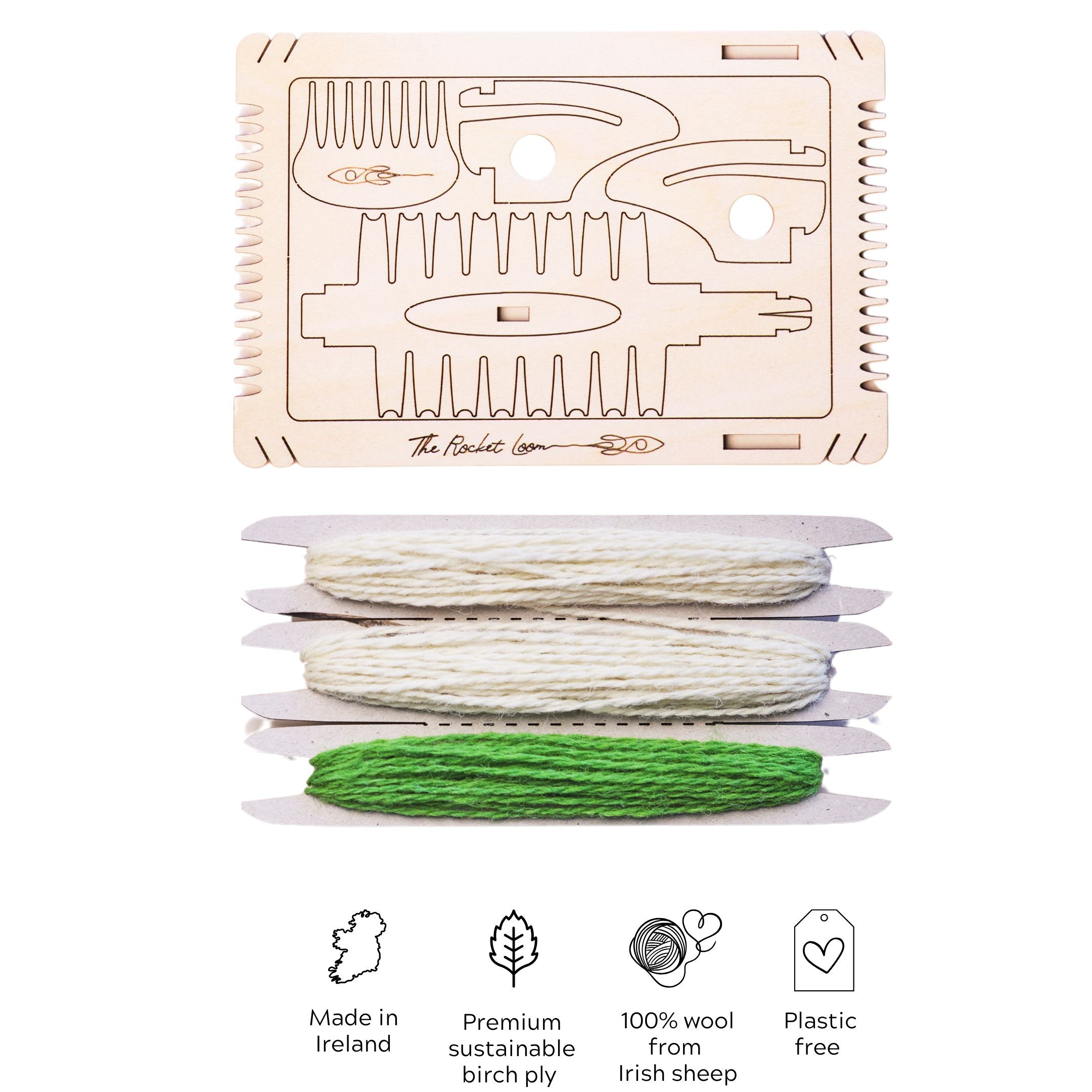 Mini loom kits featuring Galway wool